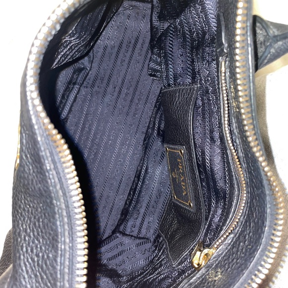 PRADA Vitello Daino Tote black leather with crossbody strap great condition - Picture 7 of 15